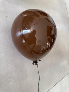 Chocolate Brown Clay Balloon Sculpture handmade for wall, ceiling, Medium