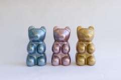Pink , Gold or Silver Gummy Bear Sculpture - Handmade Clay Sculpture