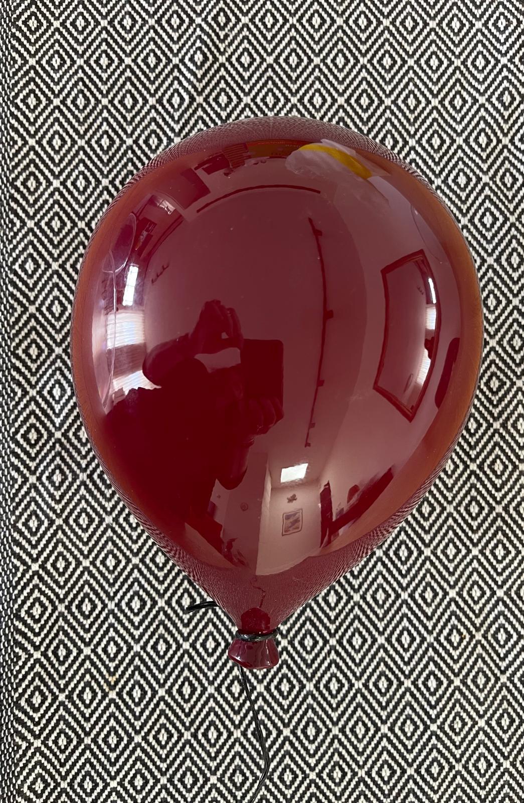 New deep red wine color for the upcoming Holidays will add luxury, warmth and hospitality to every space. This High Gloss Handmade ceramic balloon sculpture is a balloon for life and an art collectors piece. Its Vivid glossy color enhances