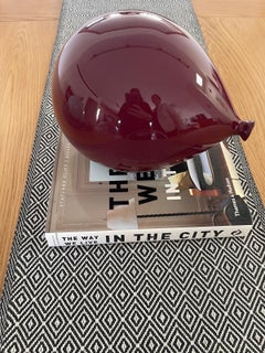 Vino tinto Globo de arcilla Escultura hecha a mano para pared, techo, Pequeño