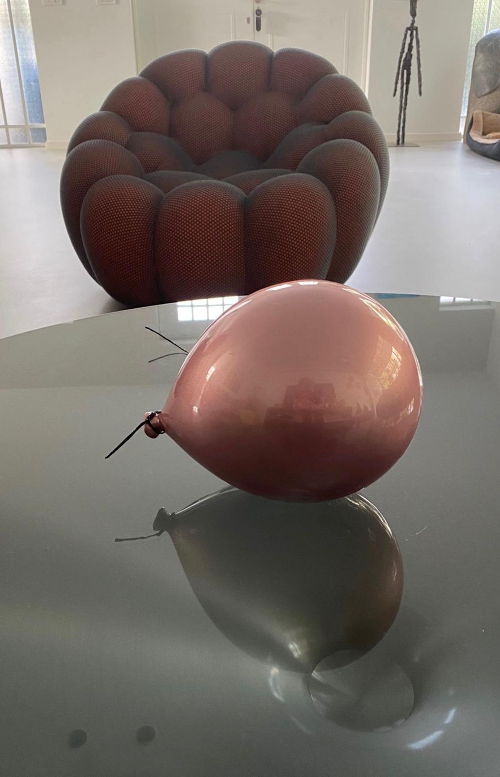 Scultura di palloncini in argilla oro rosa fatta a mano per parete, soffitto, piccola