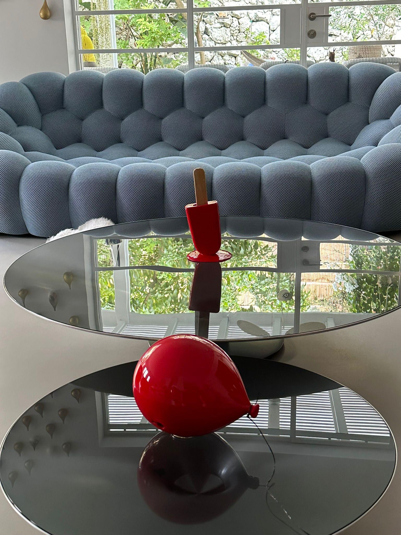Set di 2 sculture di palloncini in argilla lucida da installare a parete o a soffitto, 9*7