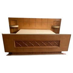 Antique Art Art Deco Maple Bed, 1930s