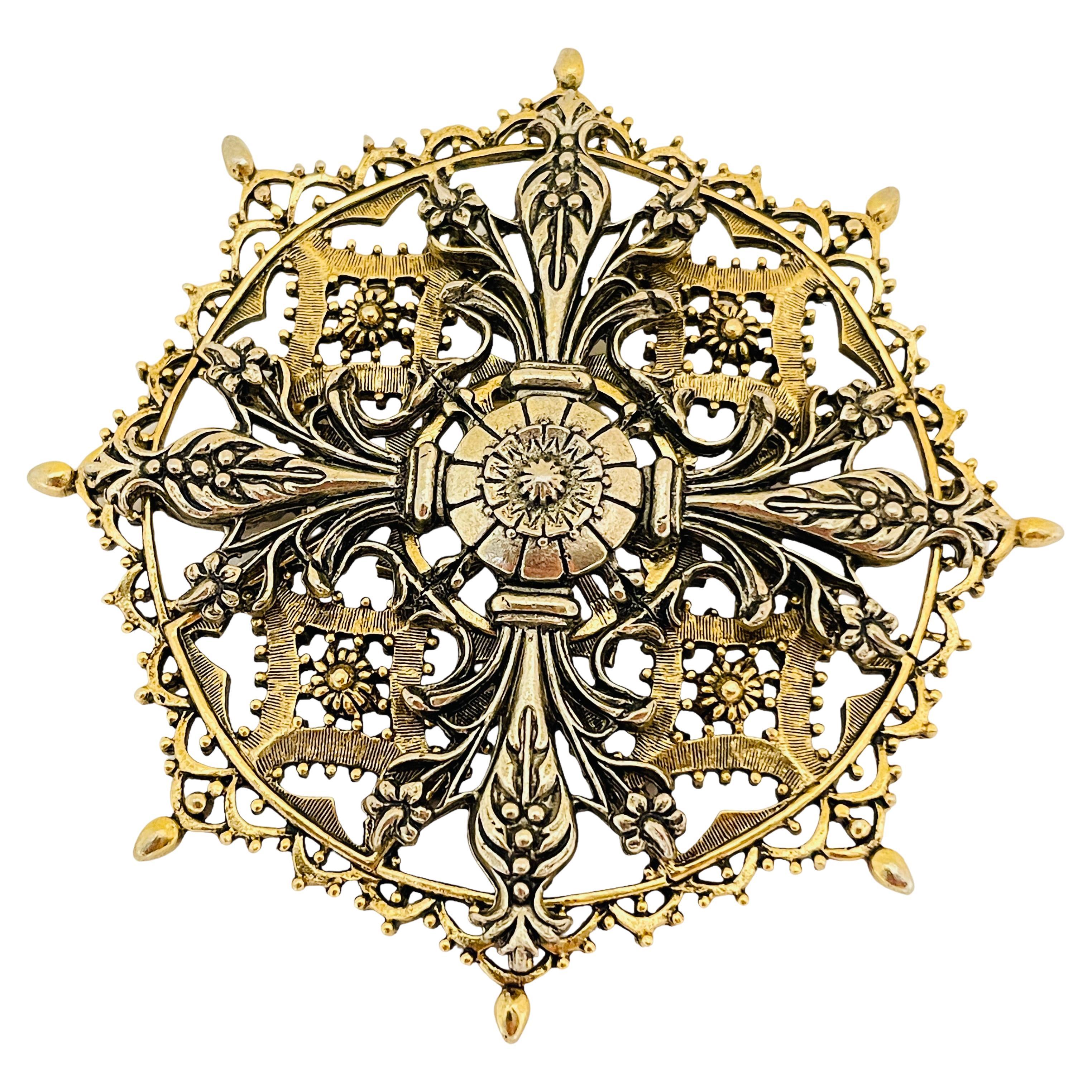 ART ARTHUR PEPPER signiert Vintage Gold Ton Designer Brosche