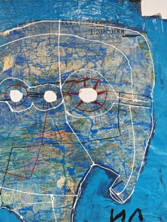 Art Brut painting "Na tam il na ovam", mixed media by Joskin Siljan, Serbia 2016