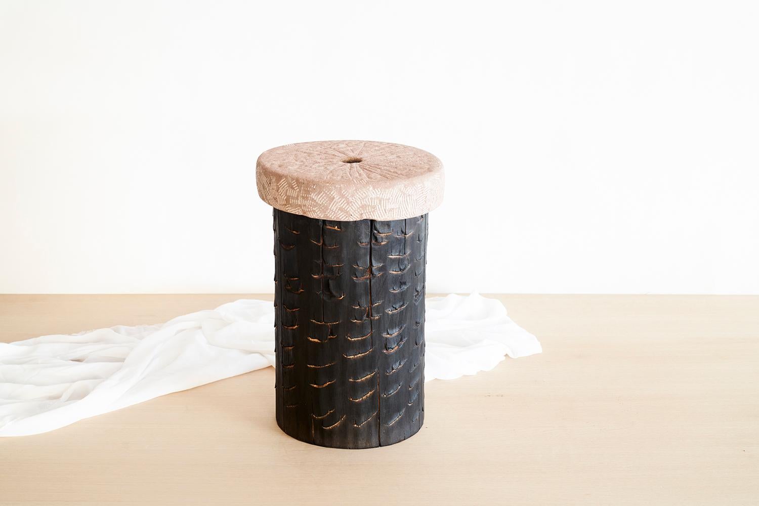Wood Art Brut Side Table by Jean-Baptiste Van Den Heede For Sale