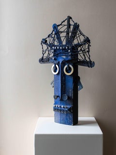 Wall-Hanging Sculpture Decorative Mask Art Brut Style