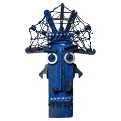 Wall-Hanging Sculpture Decorative Mask Art Brut Style