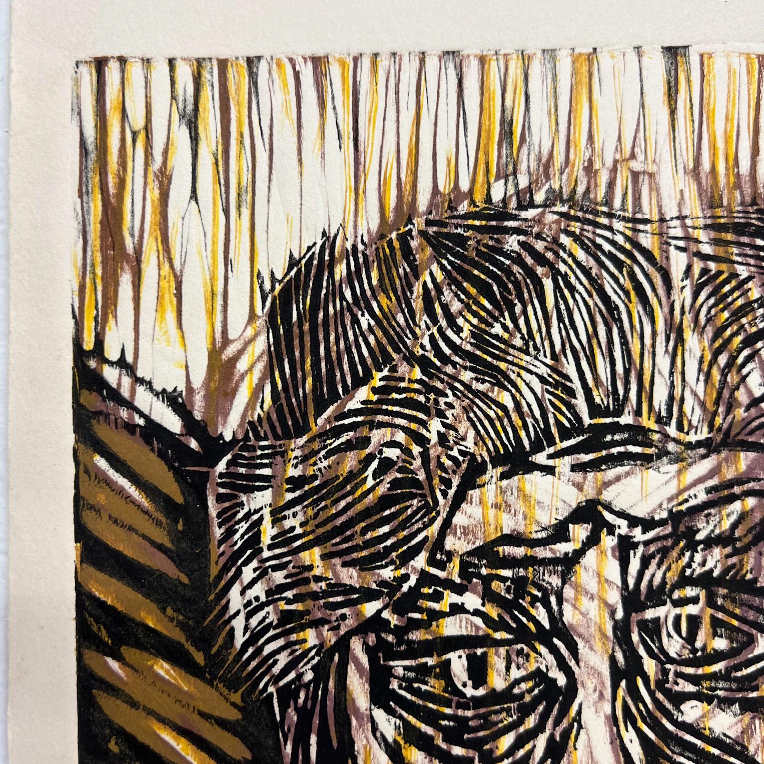 Arte de Gina Kail Impresión en bloque en relieve de madera El ángel de Amy 11/98 en Bueno estado para la venta en Chula Vista, CA