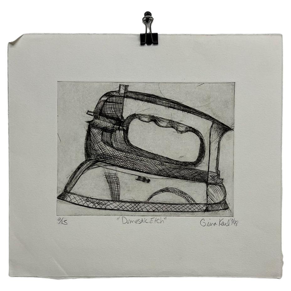 Art by Gina Kail Sept 1998 'Domestic Etch' Iron Sketch 2/15 For Sale