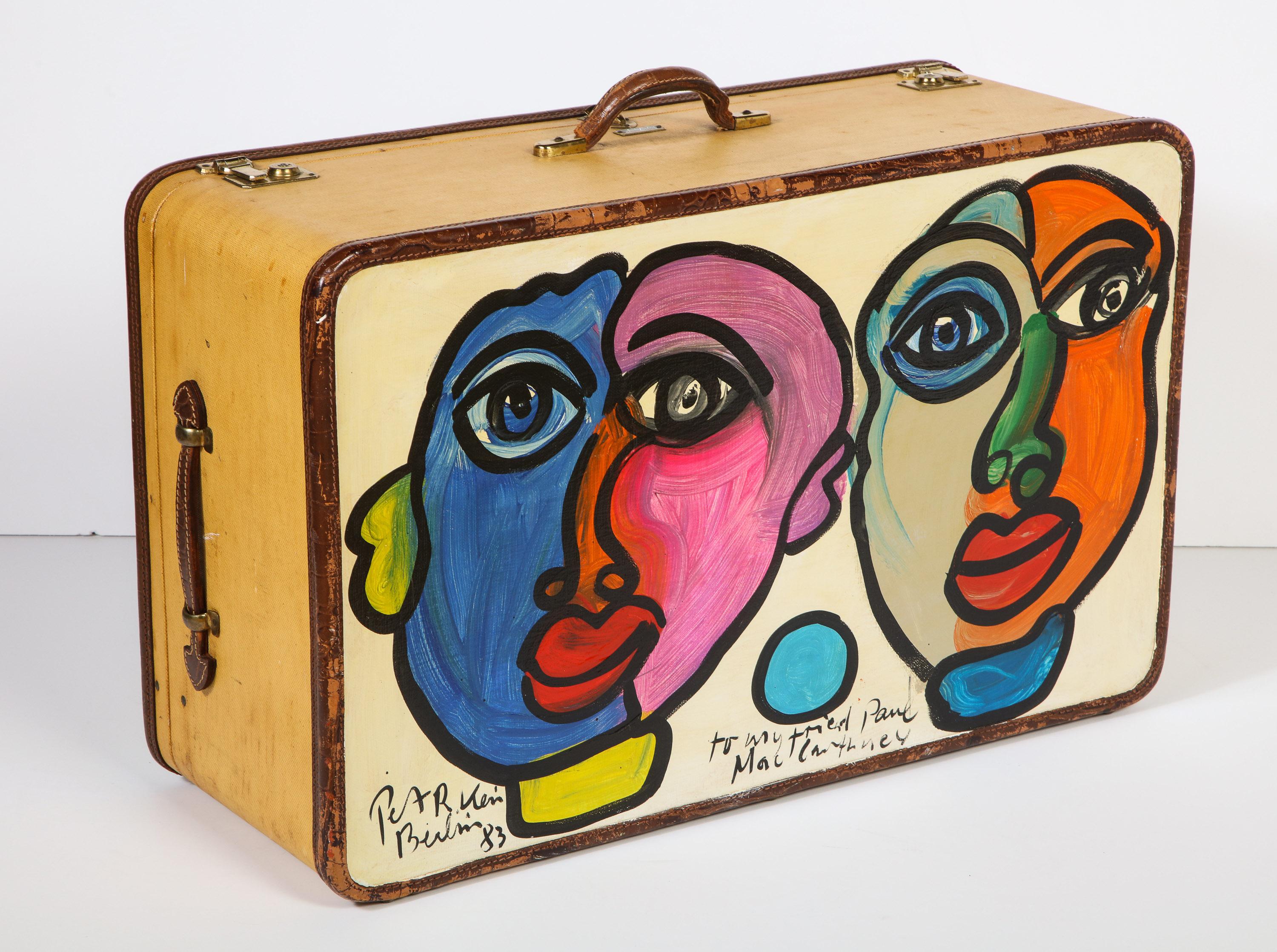Art by Peter Keil, Travel Trunk, Green, Purple and Yellow, Modern Art, Suit Case 2