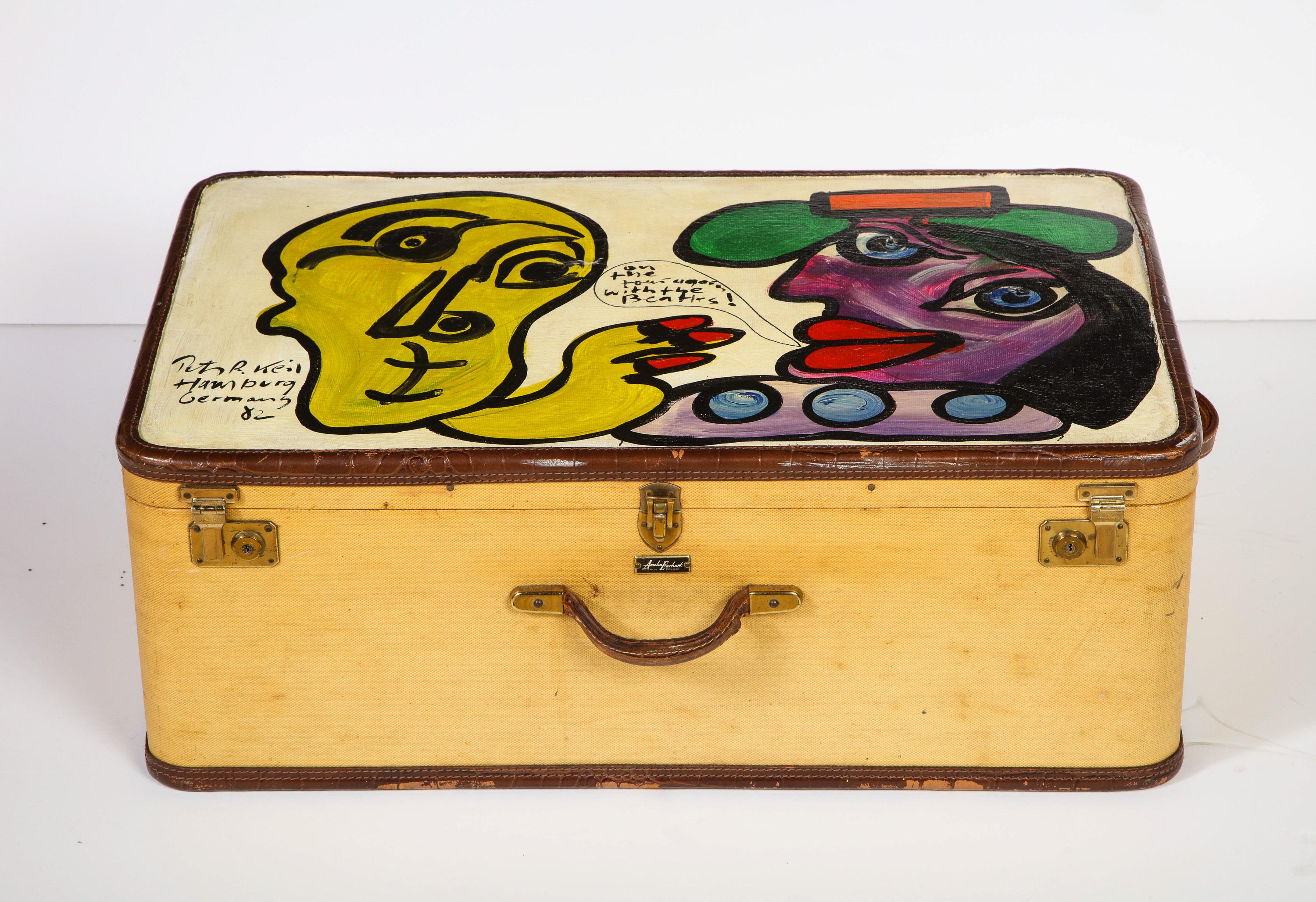 Art by Peter Keil, Travel Trunk, Green, Purple and Yellow, Modern Art, Suit Case 7