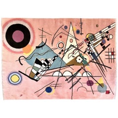 Art Carpet after Kandinsky COMPOSITION 8, Hand-Knotted Rug, 1962