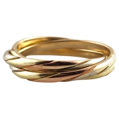 Art Carved 14K Gelb, Weiß & Rose Gold Tri-Color Rolling Ring Größe 7,5 #18772