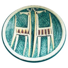 Art Ceramic Studio Cuenco grande con caballos etruscos de Fratelli Fanciullacci