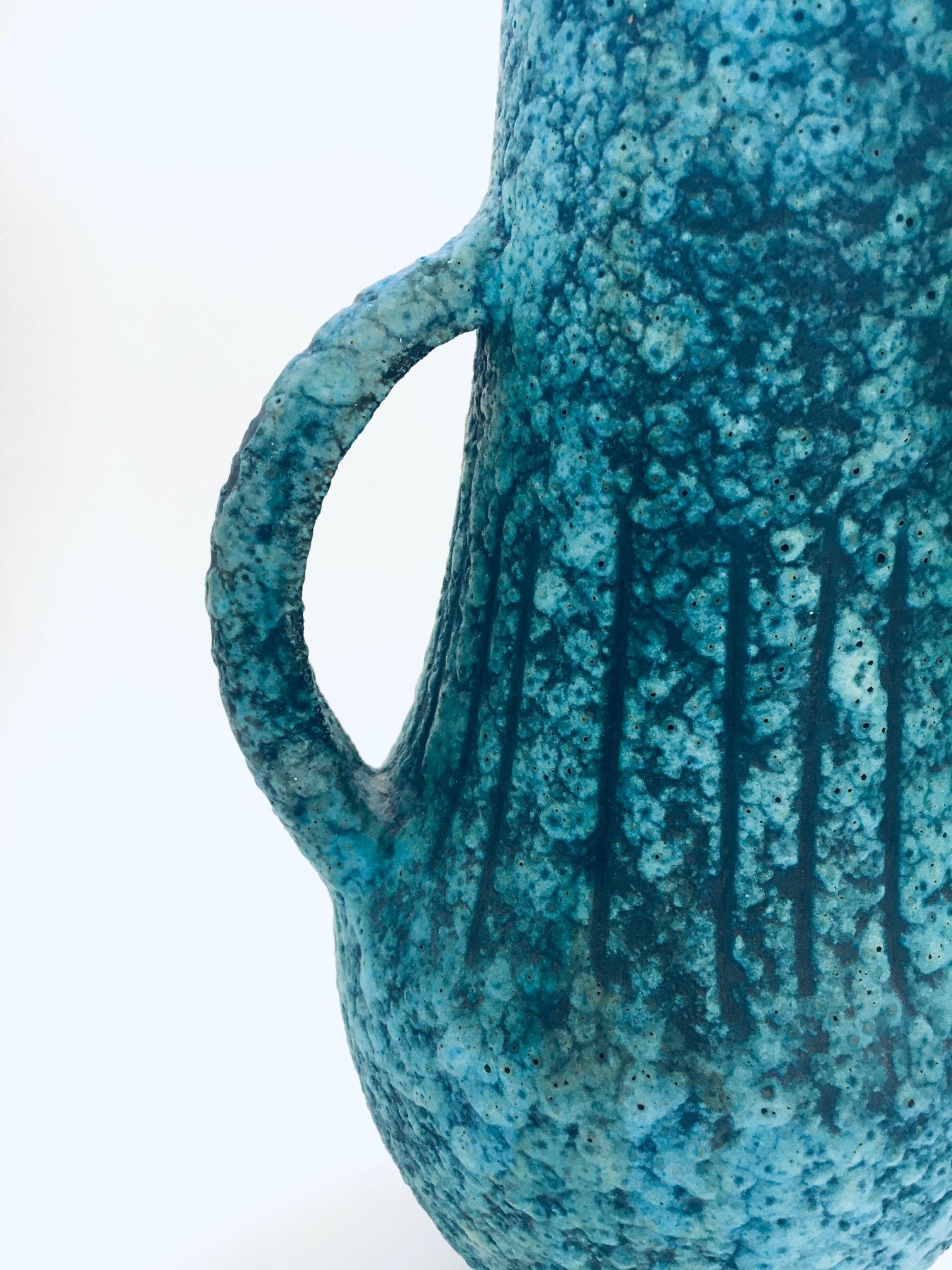 Mid-20th Century Art Ceramics Sgraffito Handle Vase by Alvino Bagni for Raymor, Italy 1960's For Sale