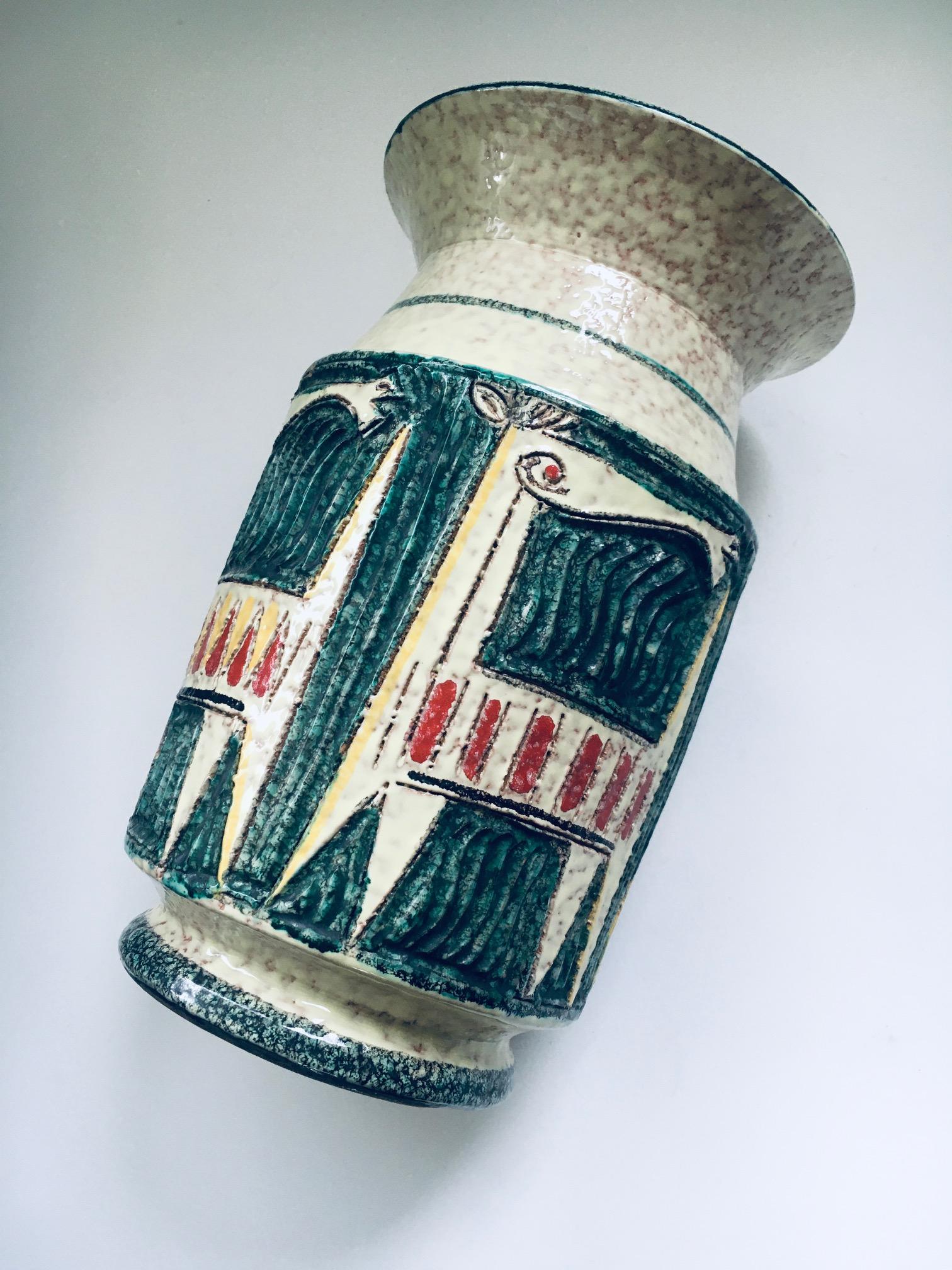 Art Ceramics Studio Etruscan Horses Vase 63/65 by Fratelli Fanciullacci For Sale 5
