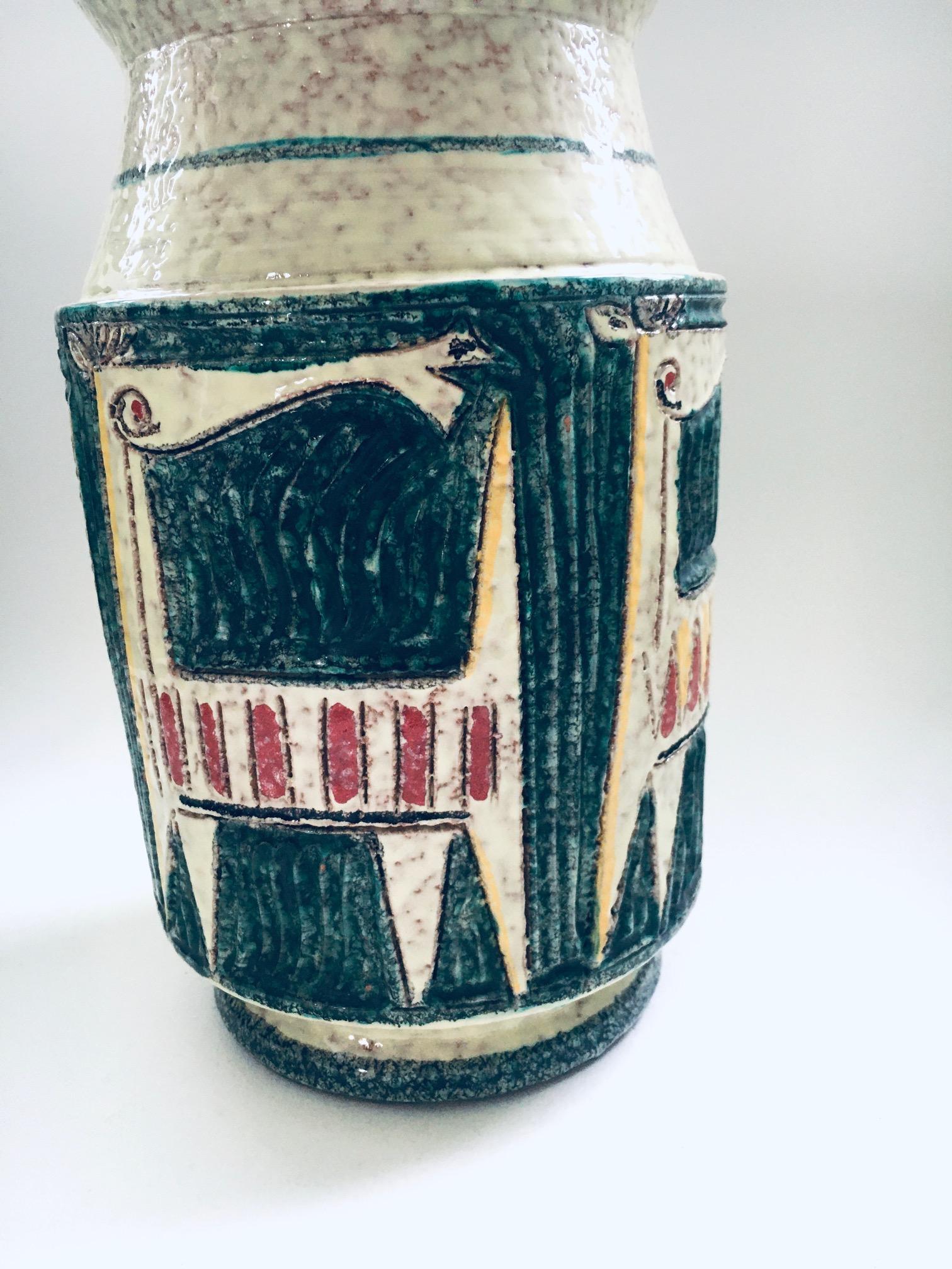 Céramique Vase Art Ceramics Studio Etruscan Horses 63/65 de Fratelli Fanciullacci en vente