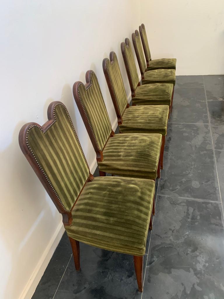 Art Deco Art Chairs from Jaque Klein, 1940s, Set of 6 For Sale