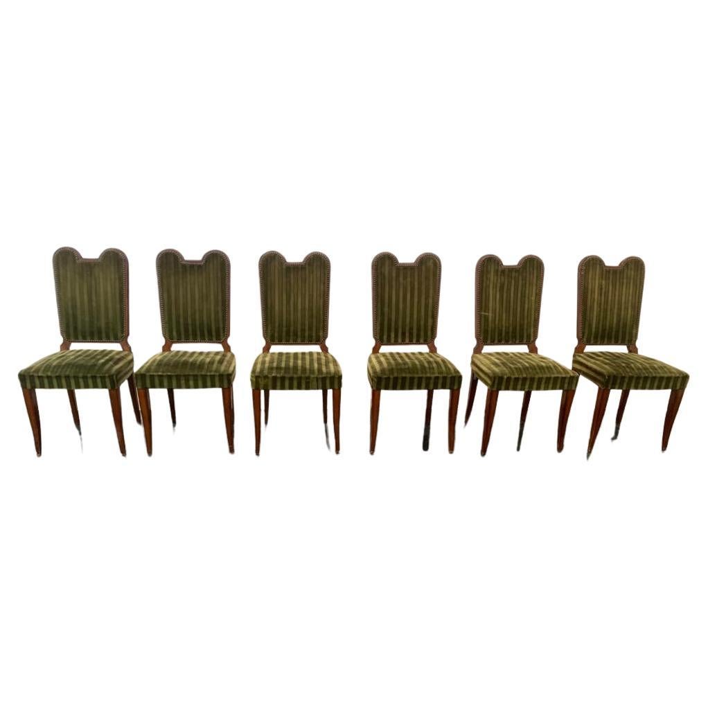 Art Chairs from Jaque Klein, 1940s, Set of 6 For Sale