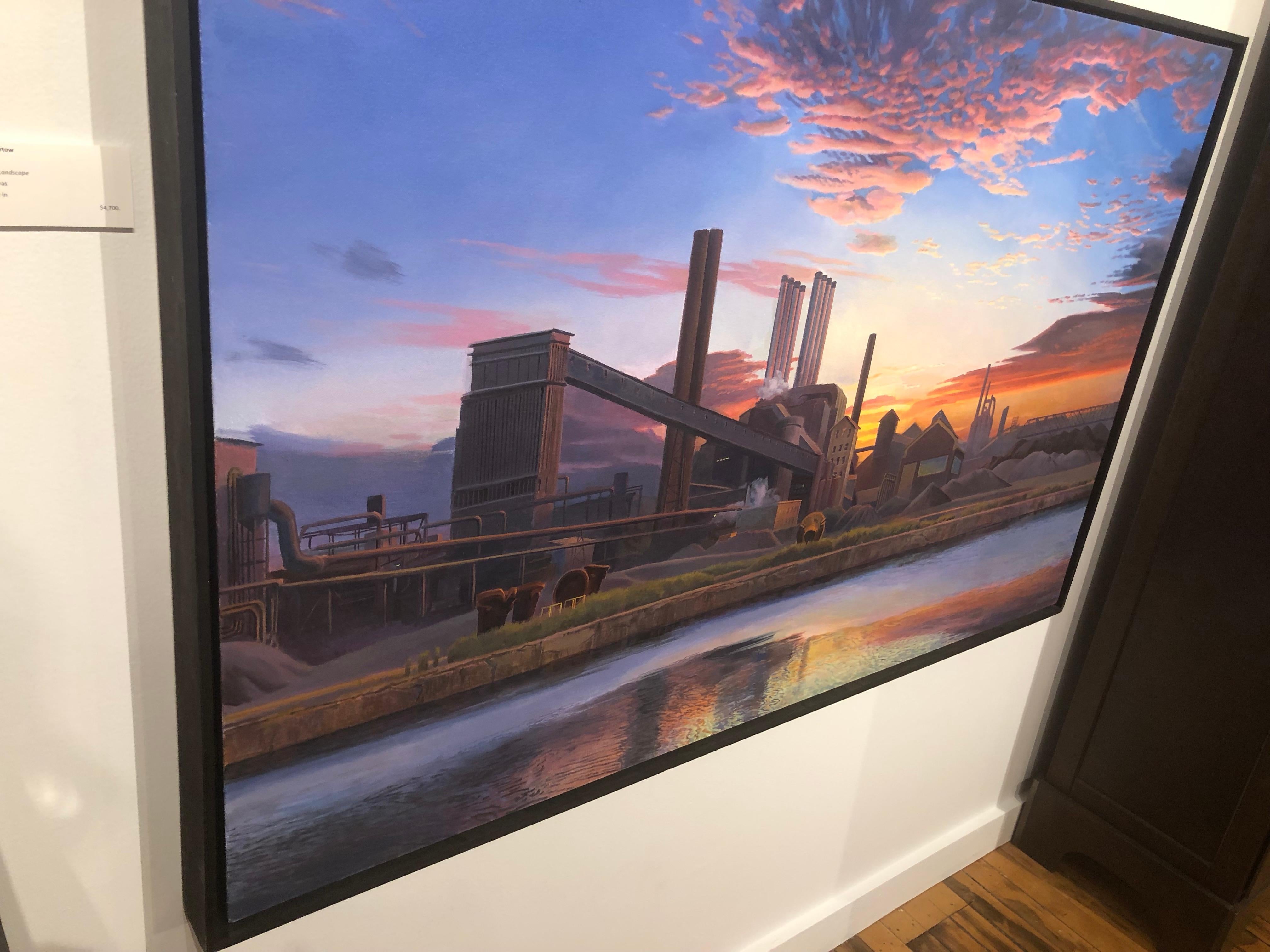 American Landscape - Iconic American Steel Mill Bathed in Orange Sunset Light 2