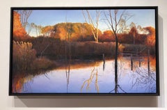 Day's End at Haggerty's Pond - Forest Drenched in Sunlight Reflected in Water