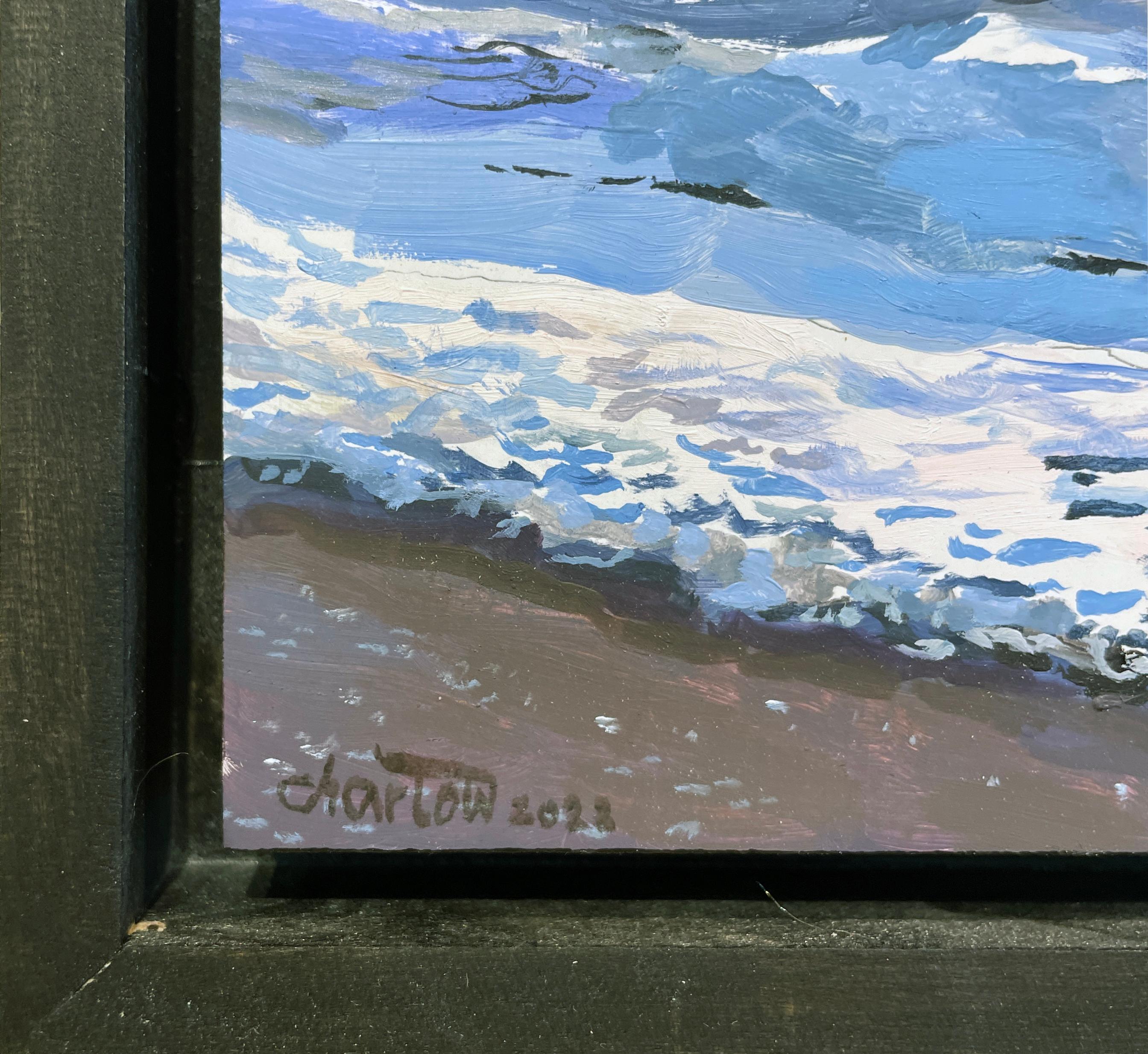 Sanibel Surf - Ocean Landscape, Sanibel Island, Florida, Oil on Panel, Framed - Contemporary Painting by Art Chartow