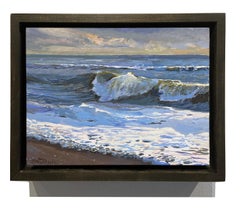 Sanibel Surf - Ocean Landscape, Sanibel Island, Florida, Oil on Panel, Framed