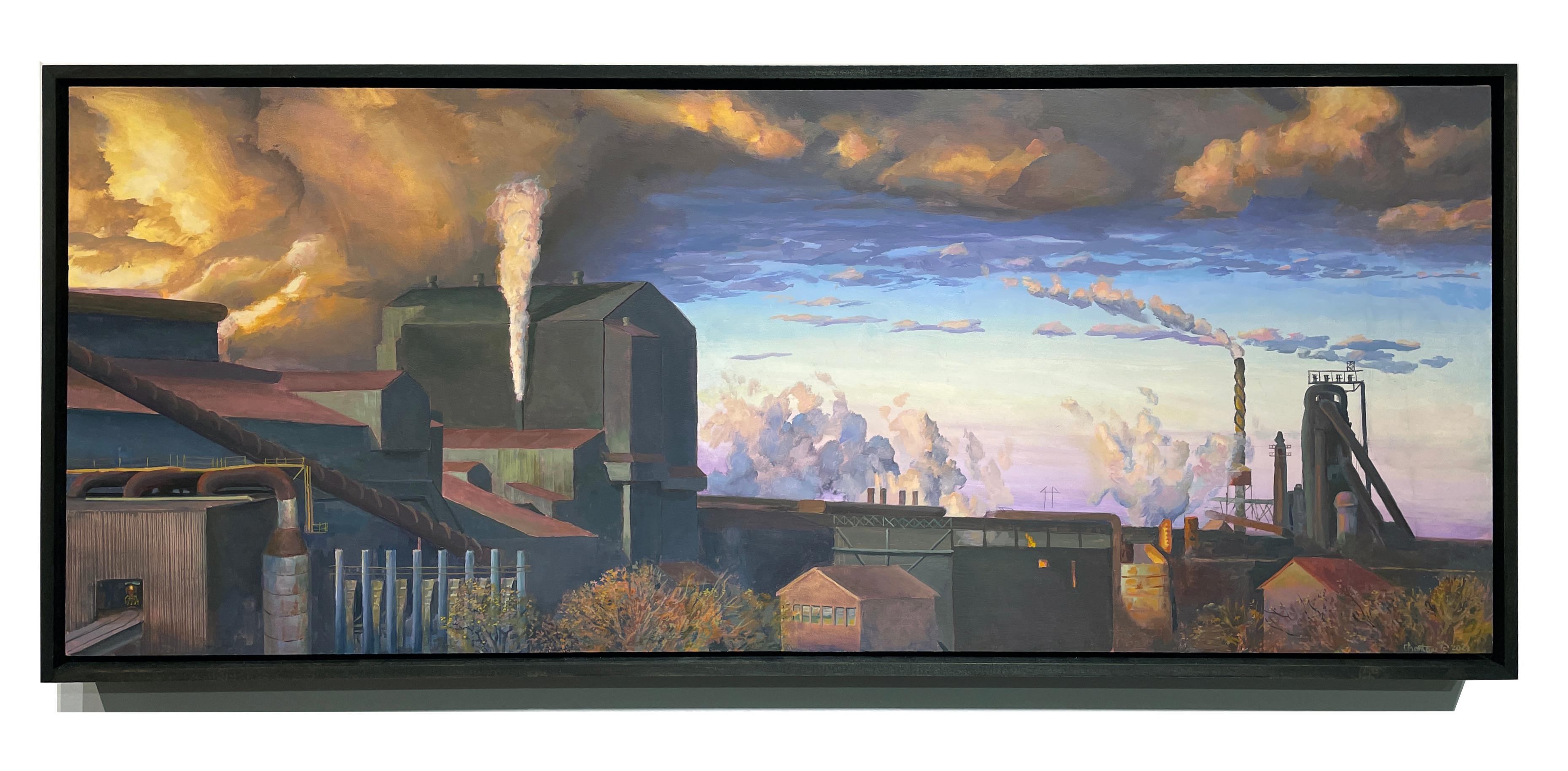 landscape with factory chimney