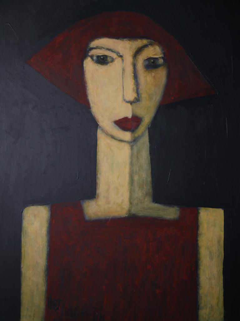 Art  Chloe — Masterful Modernist Portrait by Harry Charles Tim (Framed & Signed For Sale 5