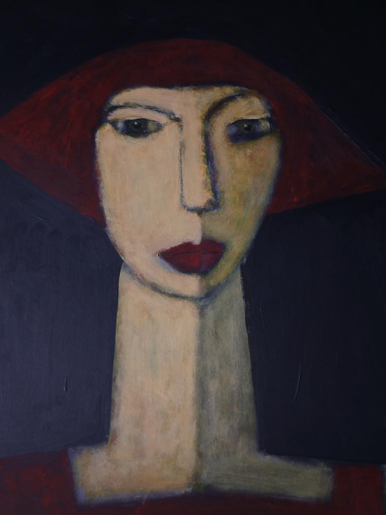 Art  Chloe — Masterful Modernist Portrait by Harry Charles Tim (Framed & Signed For Sale 6