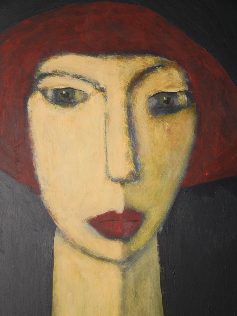 Art  Chloe — Masterful Modernist Portrait by Harry Charles Tim (Framed & Signed For Sale 7