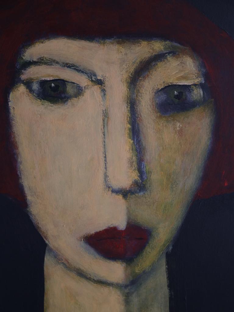 Art  Chloe — Masterful Modernist Portrait by Harry Charles Tim (Framed & Signed For Sale 9