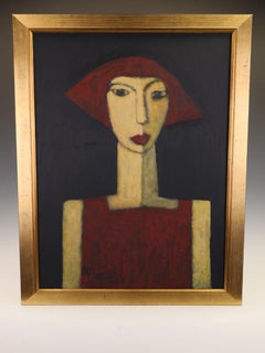 Art  Chloe — Masterful Modernist Portrait by Harry Charles Tim (Framed & Signed