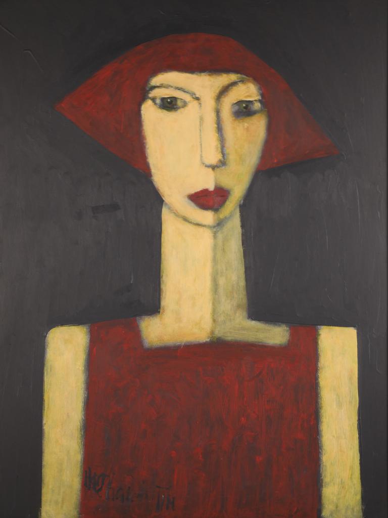 Art  Chloe — Masterful Modernist Portrait by Harry Charles Tim (Framed & Signed In New Condition For Sale In Lincoln, GB
