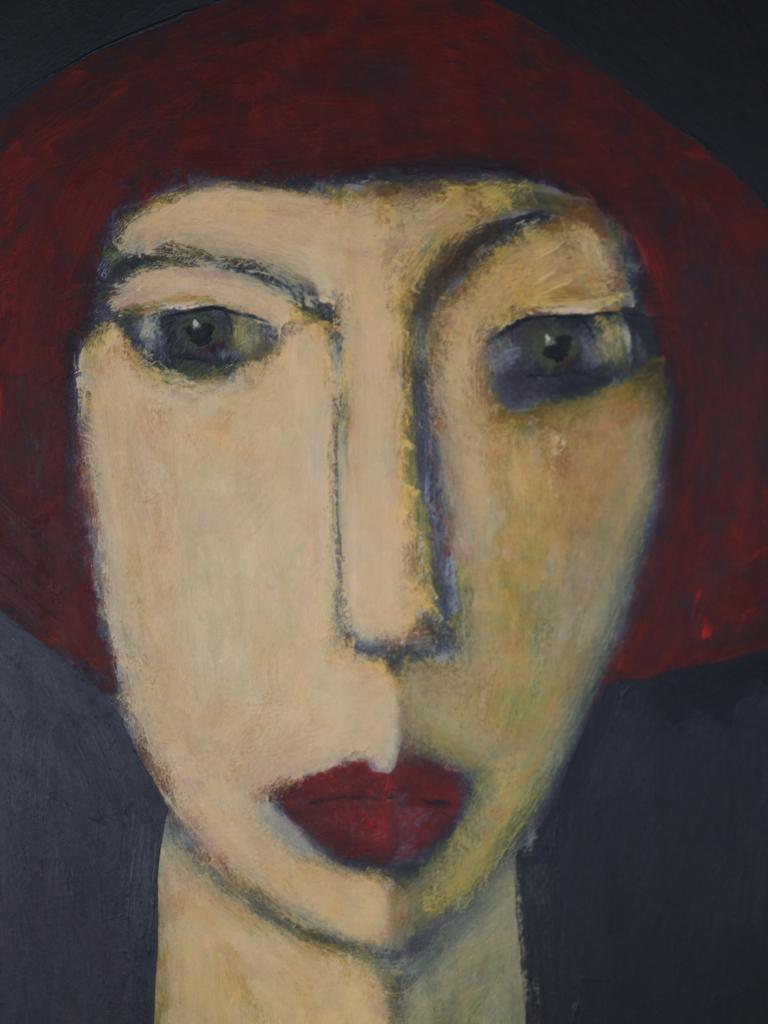 Contemporary Art  Chloe — Masterful Modernist Portrait by Harry Charles Tim (Framed & Signed For Sale