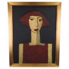 Art  Chloe — Masterful Modernist Portrait by Harry Charles Tim (Framed & Signed
