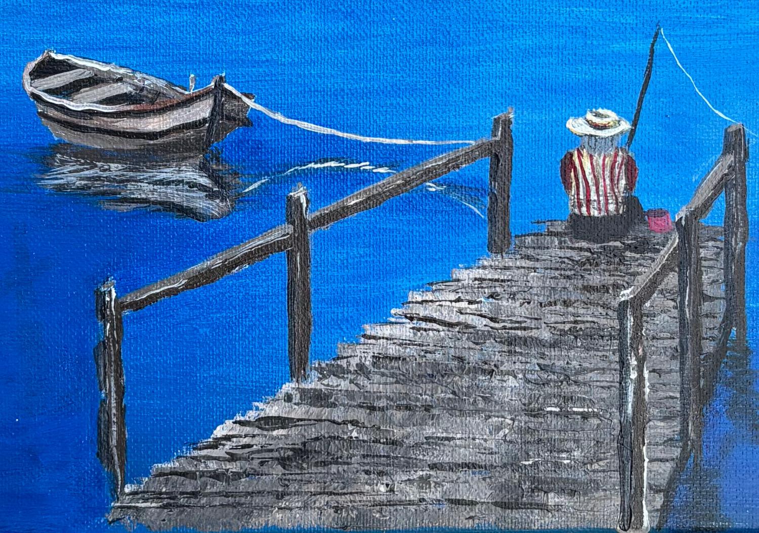 Pomeriggio Blues, Pittura originale in vendita 1