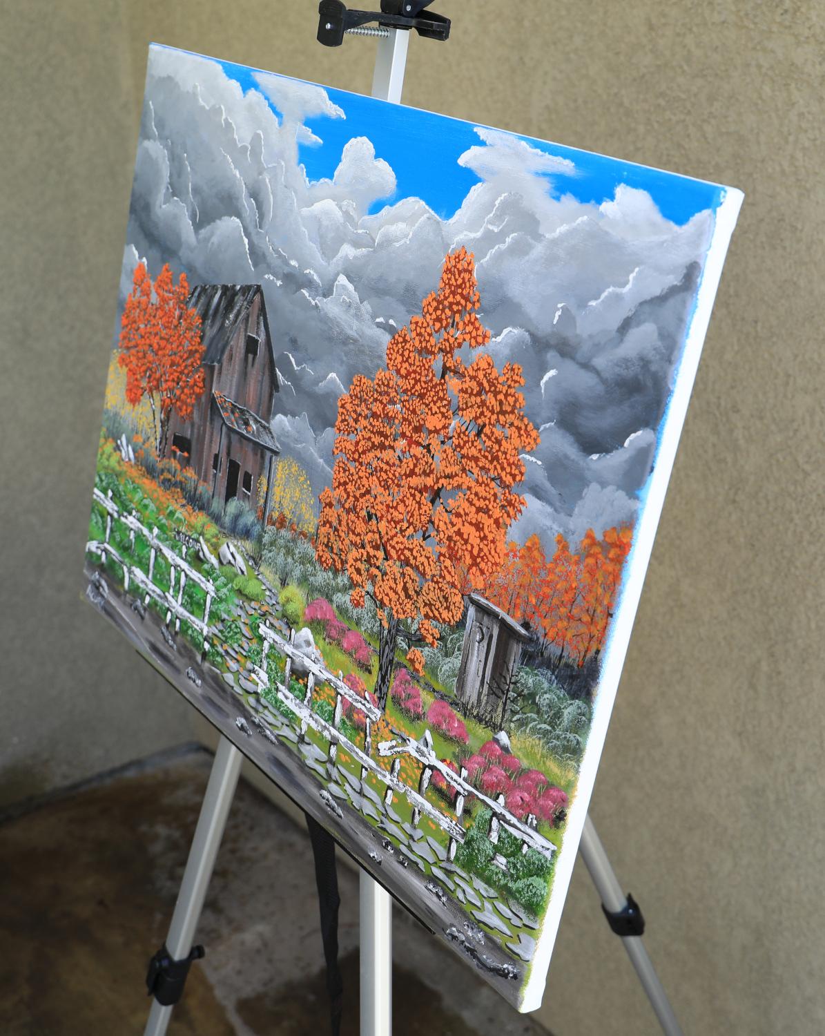 Autumn Silence, Original Painting - Outsider Art Art by Art Clark