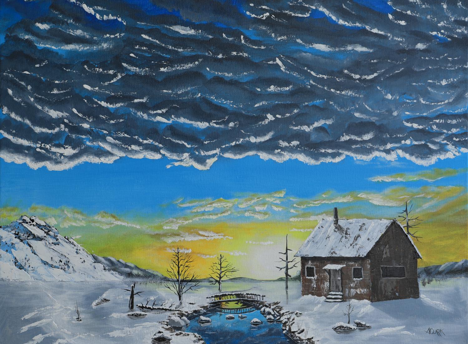 Art Clark Landscape Painting - Echoes on the Homestead, Original Painting