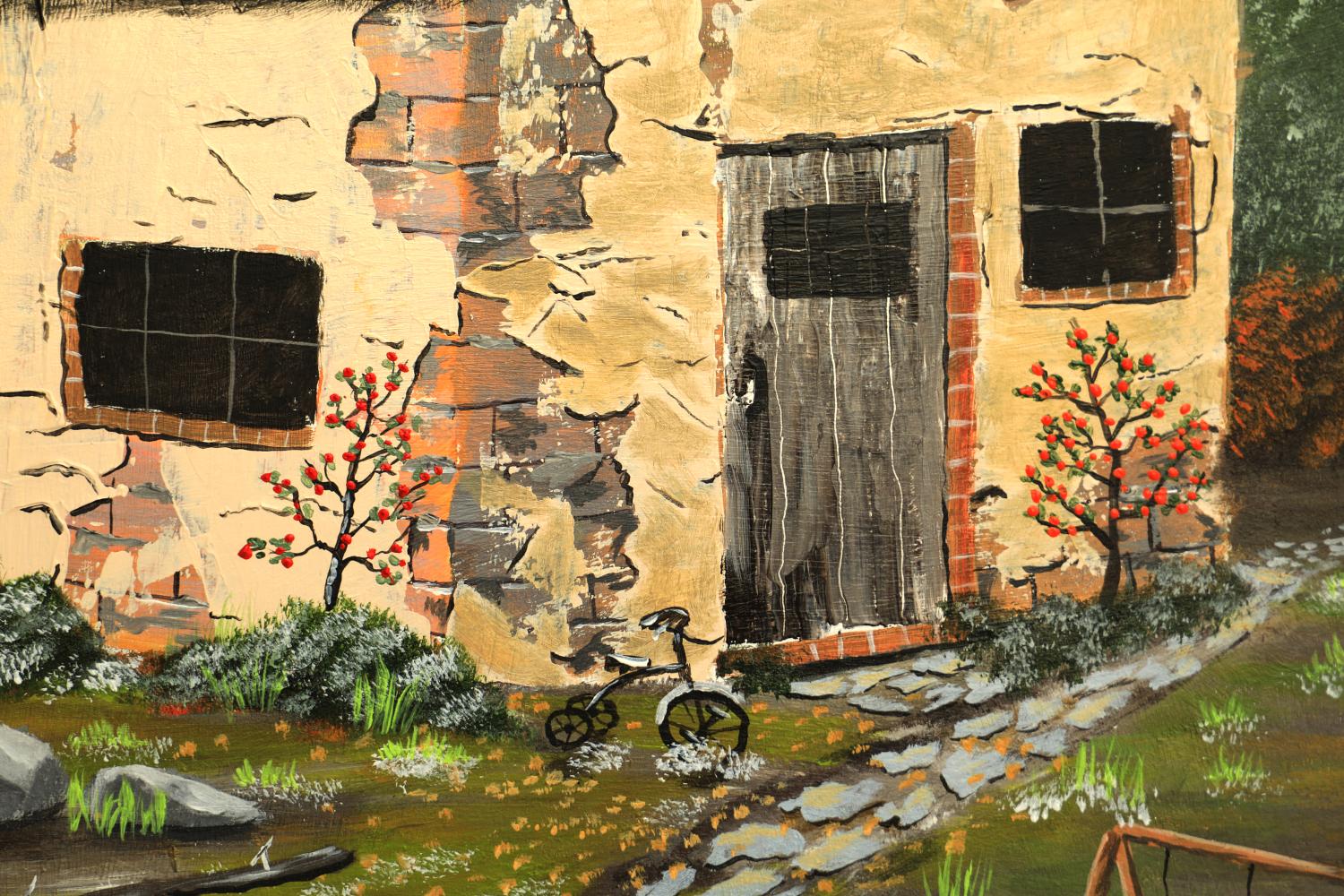 Erinnerungen in Patina, Originalgemälde (Braun), Interior Painting, von Art Clark