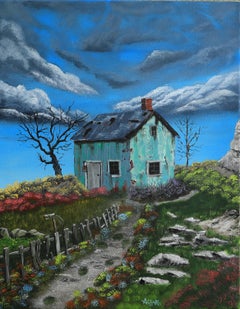 Splendore in cima alla montagna, pittura a olio