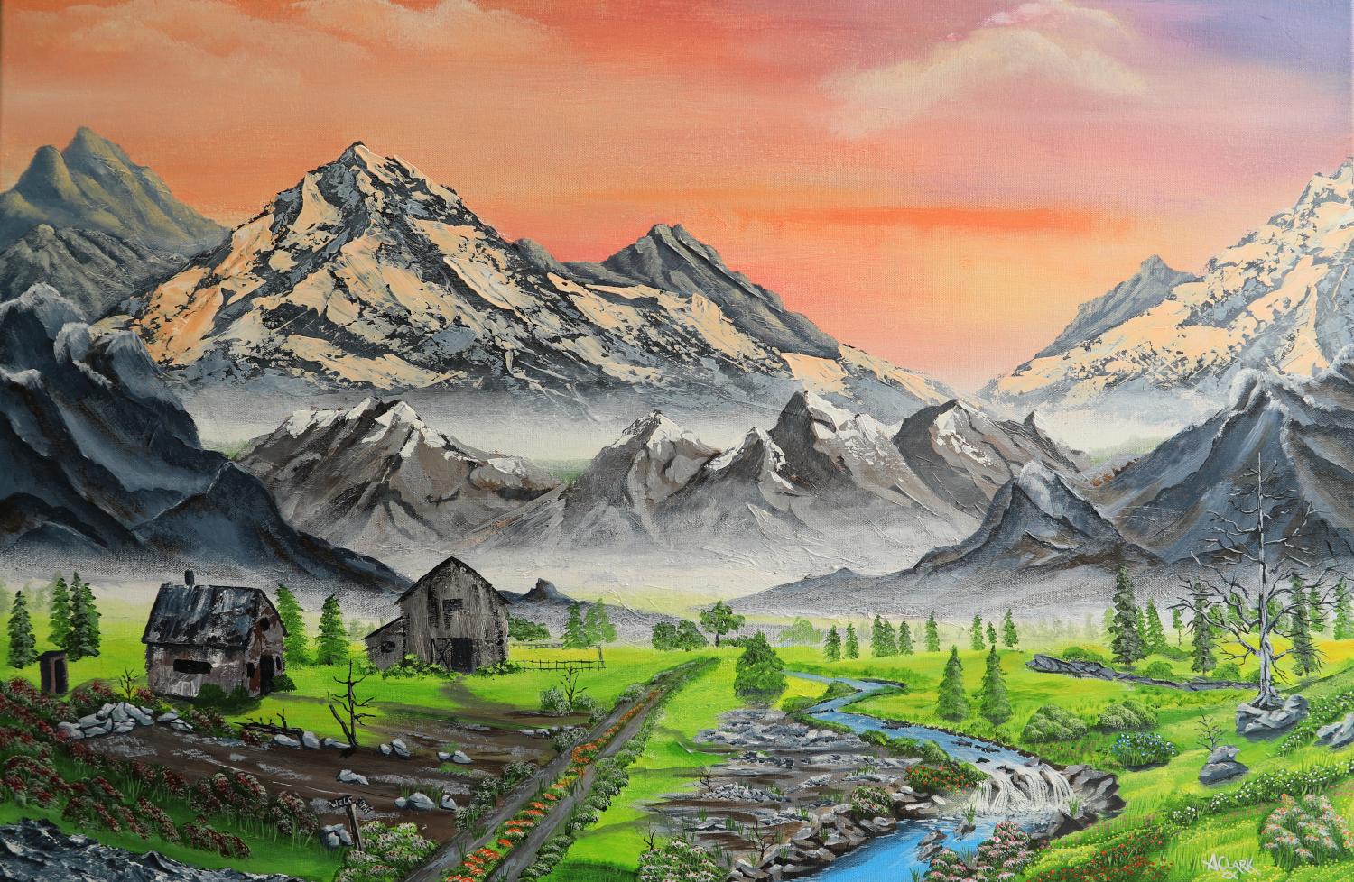 Nordwest of Heaven, Originalgemälde – Art von Art Clark