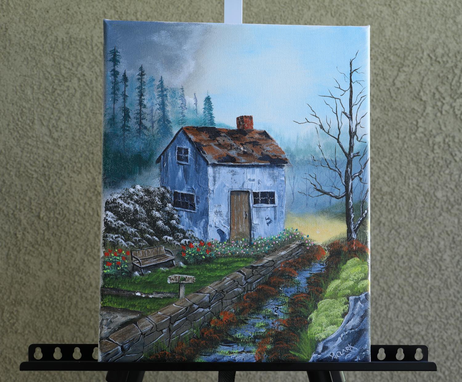 Pathway to the Past, Originalgemälde (Schwarz), Interior Painting, von Art Clark