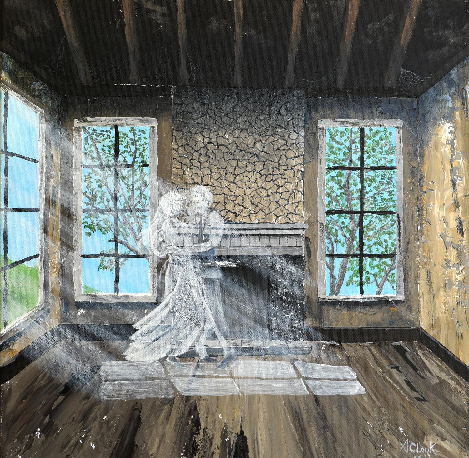 Art Clark Interior Painting – The Dance Goes On, Originalgemälde