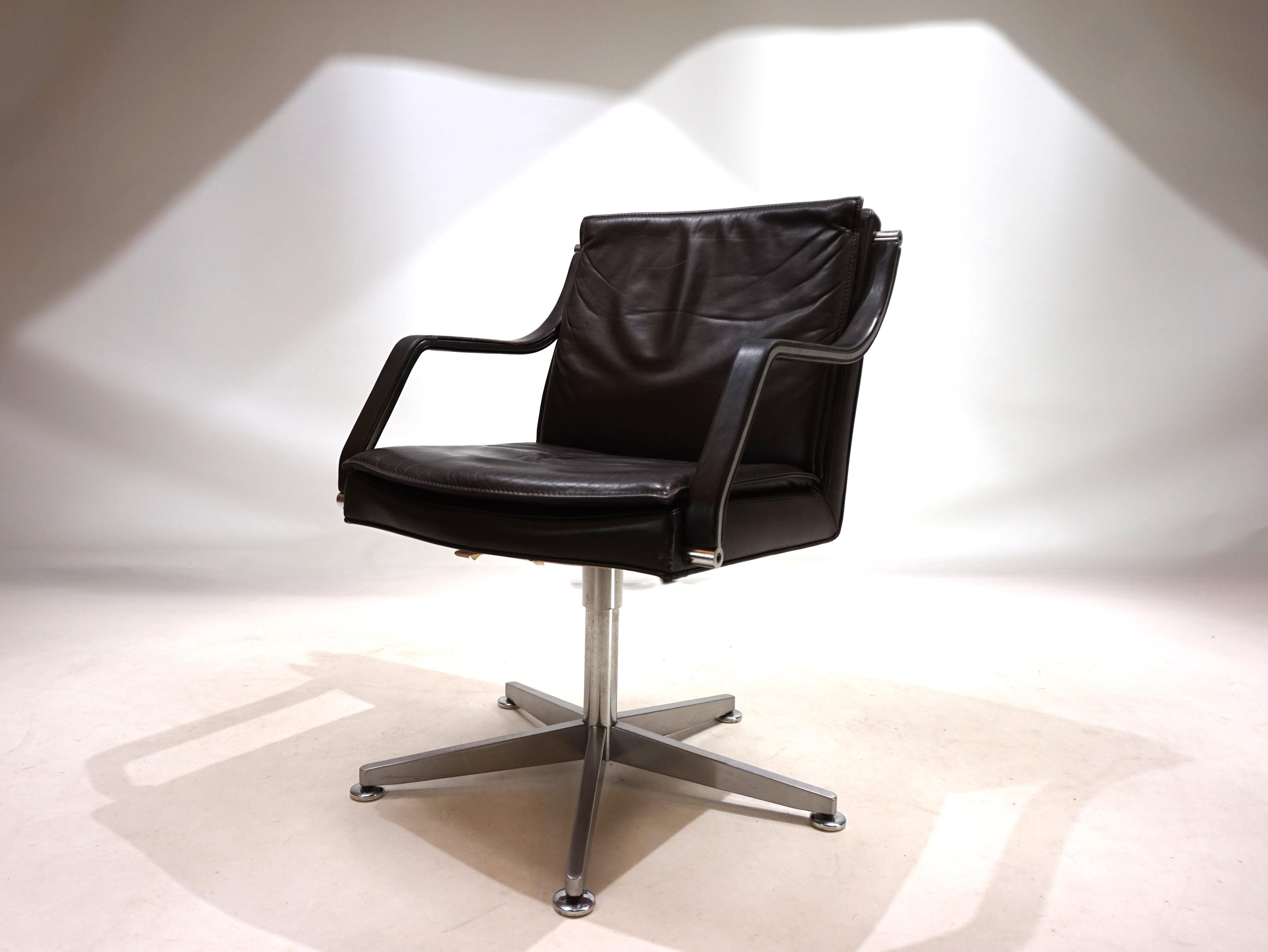 Art Collection leather office chair by Rudolf Berndt Glatzel for W. Knoll, 1980 4