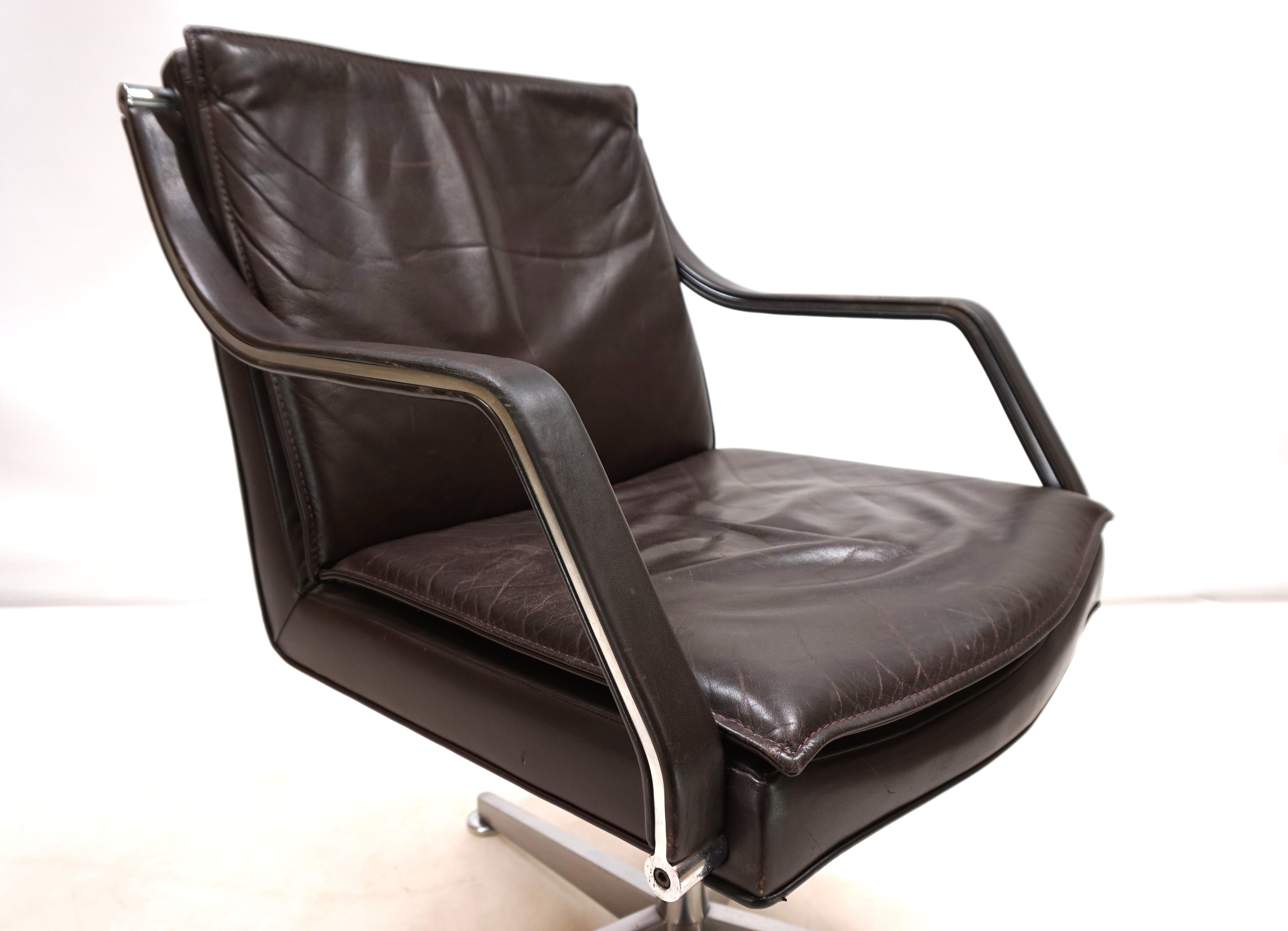 Art Collection leather office chair by Rudolf Berndt Glatzel for W. Knoll, 1980 5
