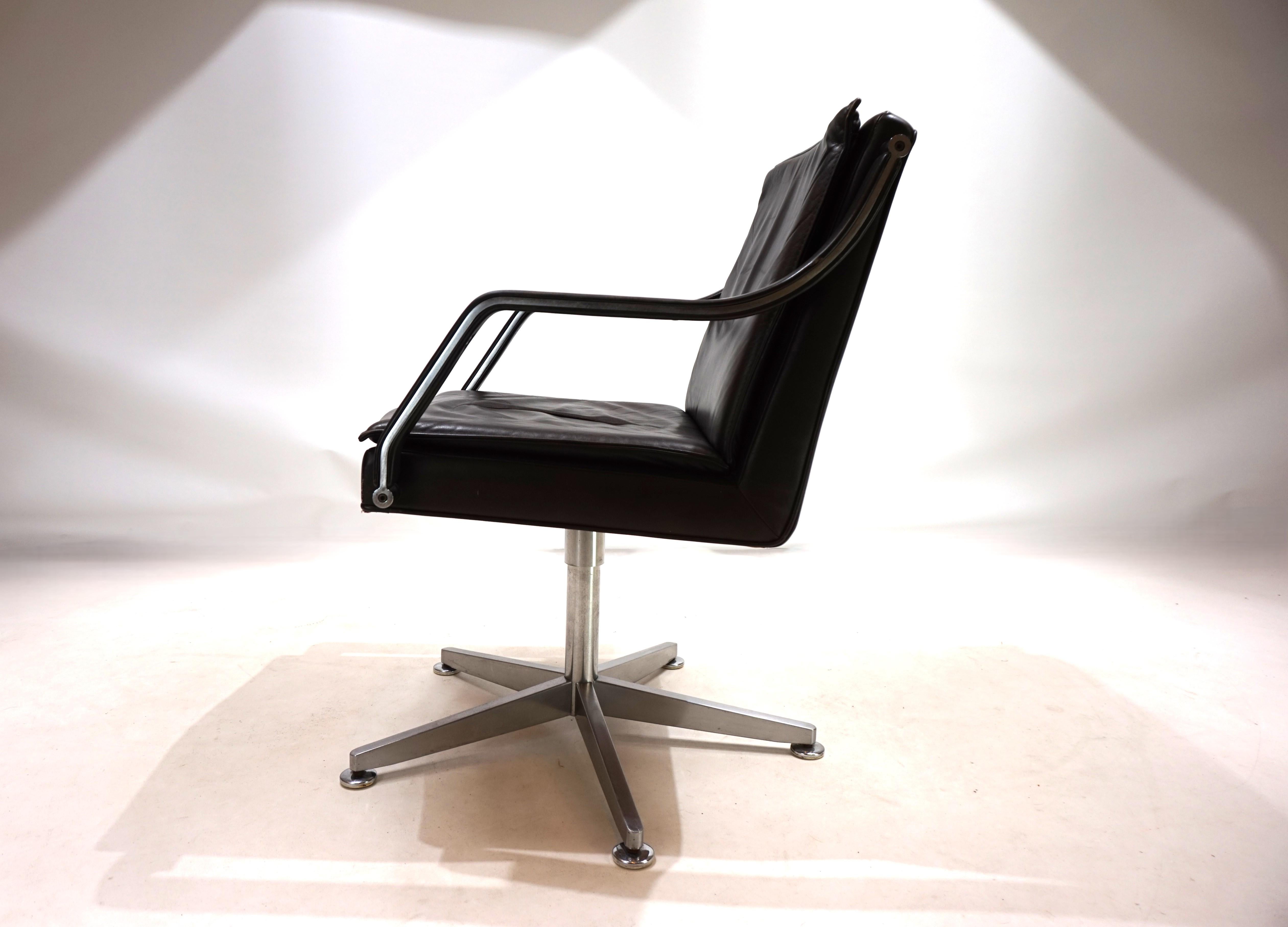 Art Collection leather office chair by Rudolf Berndt Glatzel for W. Knoll, 1980 In Good Condition In Ludwigslust, DE