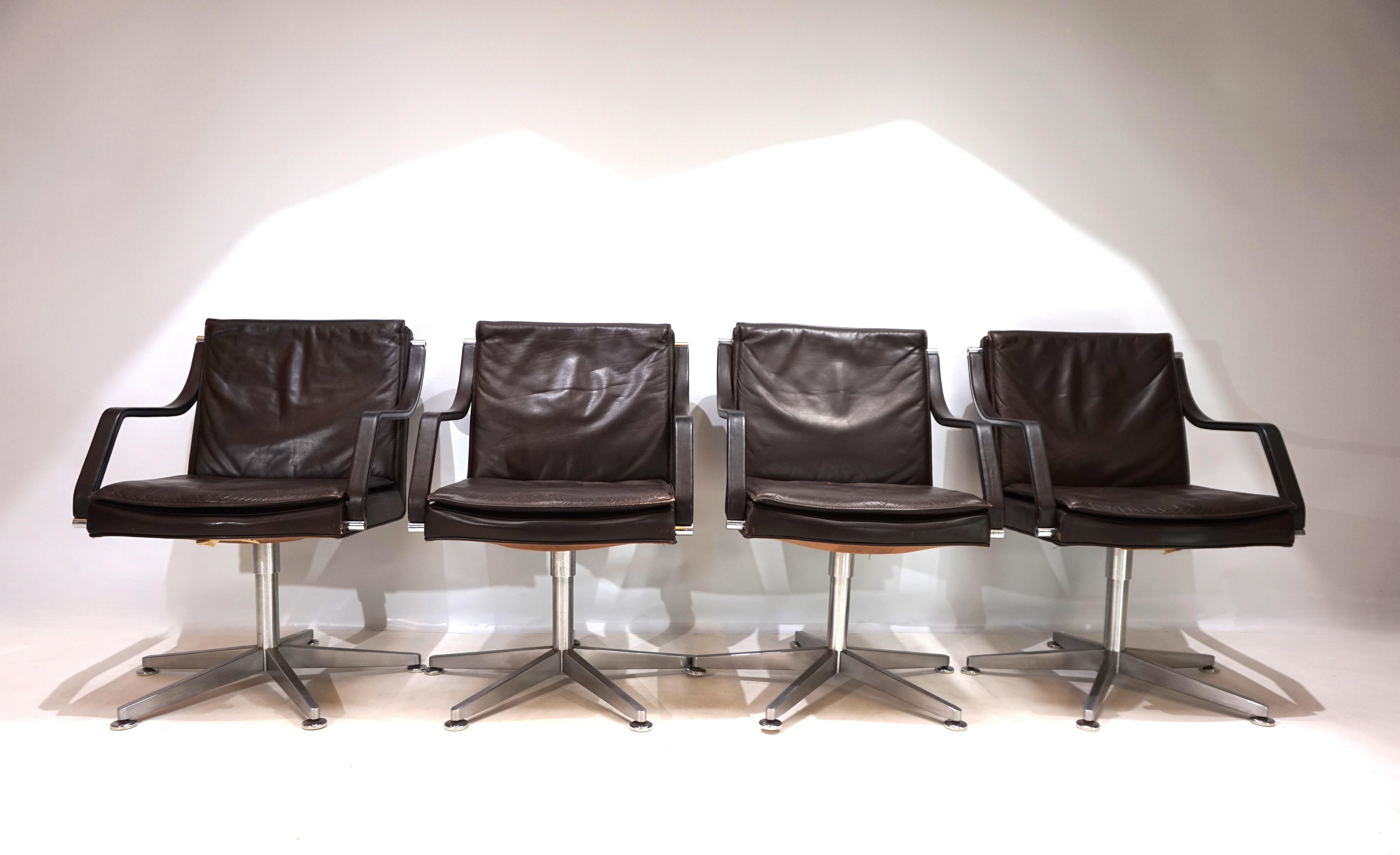 German Art Collection set of 4 office chairs by Rudolf Berndt Glatzel for Knoll