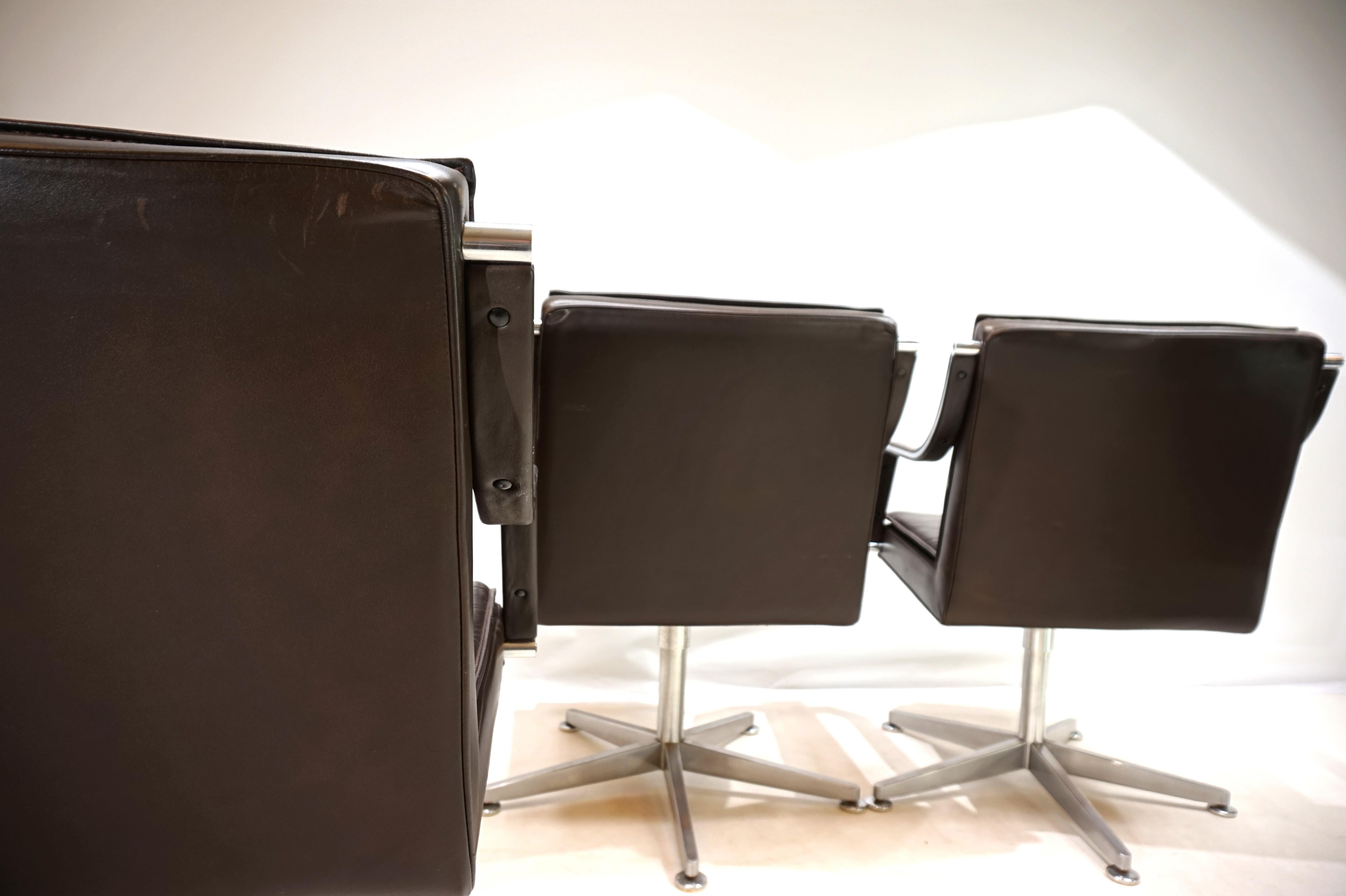 Stainless Steel Art Collection set of 4 office chairs by Rudolf Berndt Glatzel for Knoll